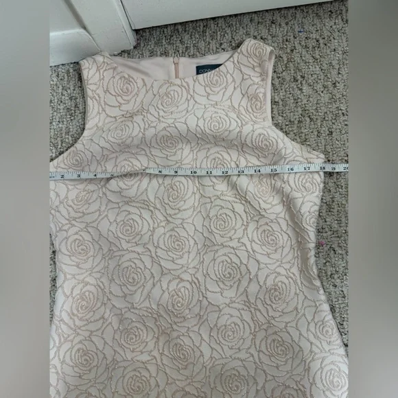 Donna Ricco Metallic Floral Jacquard Sleeveless Sheath Cocktail Dress size 8 - Picture 8 of 8